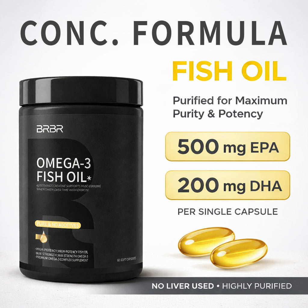 BRBR Omega-3 Fish Oil – 3,600mg per Softgel, High Potency EPA & DHA