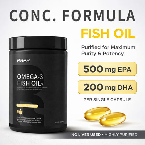 BRBR Omega-3 Fish Oil – 3,600mg per Softgel, High Potency EPA & DHA
