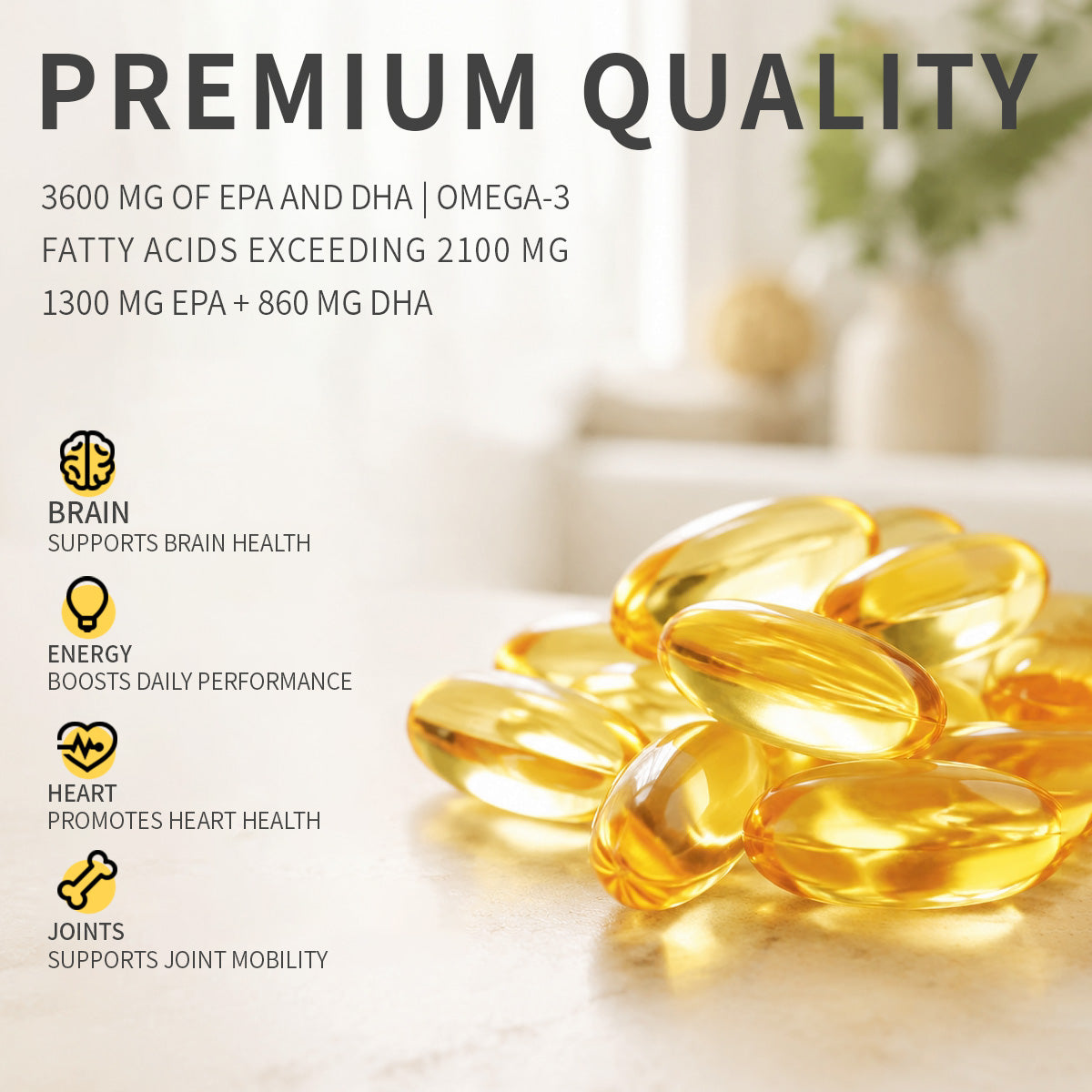BRBR Omega-3 Fish Oil – 3,600mg per Softgel, High Potency EPA & DHA