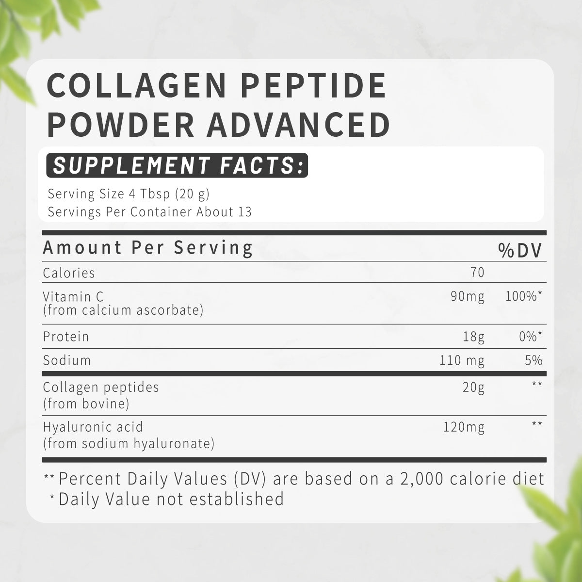 BRBR Advanced Collagen Peptide Powder – Hydrolyzed Bovine Collagen with Vitamin C & Hyaluronic Acid, 265g