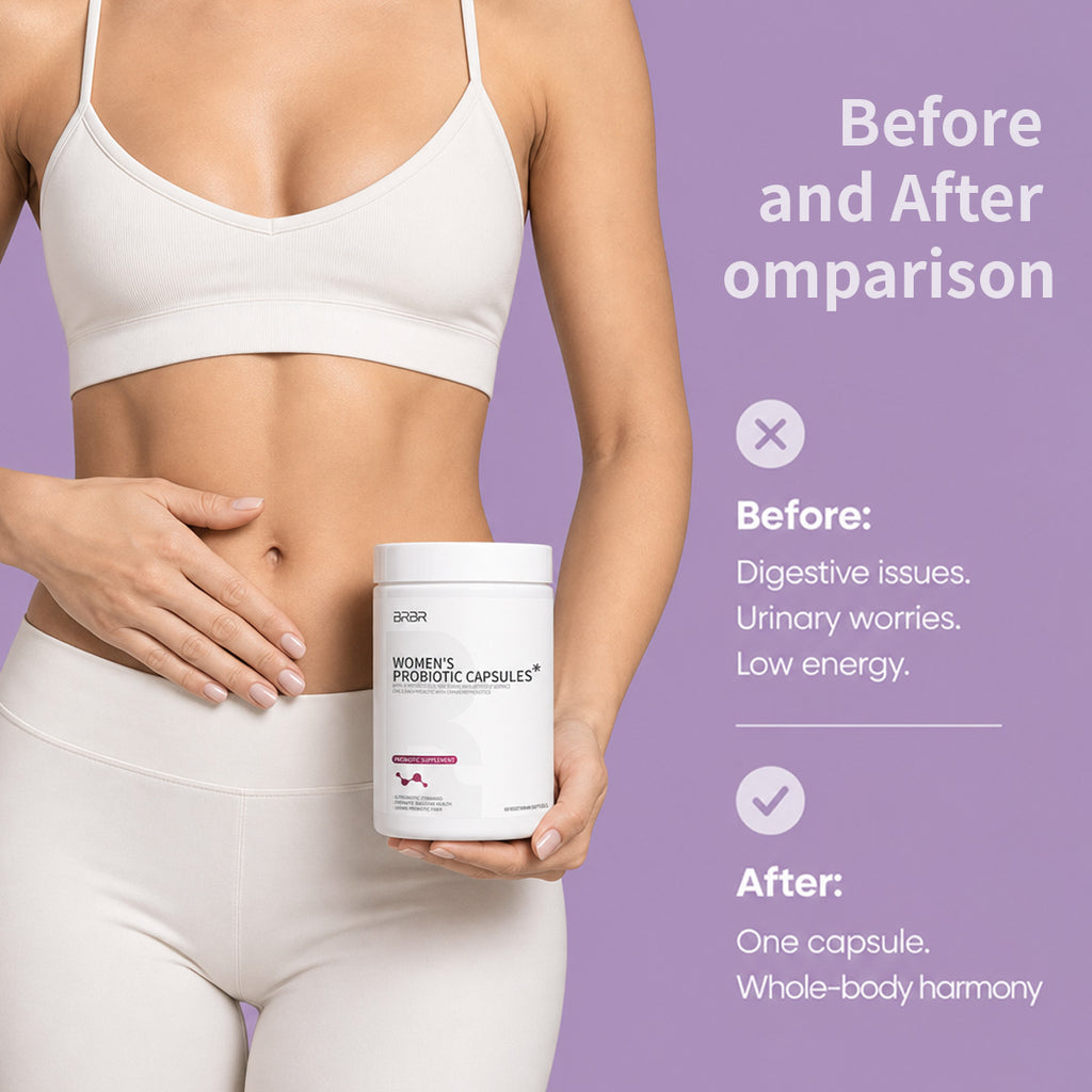 BRBR Women's Probiotics – 6 Active Strains with Cranberry & D-Mannose, 30 Capsules